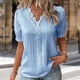 thumbnail image 4 of Camiseta Blusa Blusa informal con manga de burbuja, estilo elegante, camisa de talla grande para mujer, traje de vacaciones Ygjytge Azul Cielo 4Xl para Mujer, 4 of 6