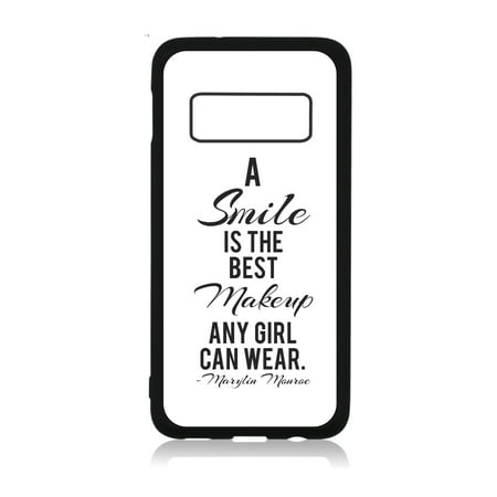 Smile is the Best Makeup Quote Black Rubber Case Cover for The Samsung Galaxy s10e (s10 Edge) - Samsung Galaxy s10e Accessories - Samsung Galaxy s10e