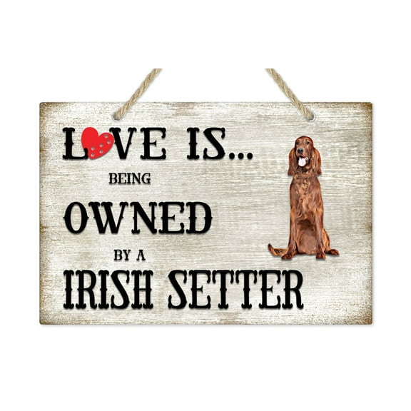 Love is being owned by a Irish Setter Dog Breed Themed Sign