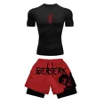 thumbnail image 1 of SWAnime 3D Printed Men's Compression Set short Sleeve Gym Top+Workout Shorts Quick Drying Breathble Athletics Rash Guard Set, 1 of 4