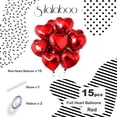thumbnail image 2 of 15Pcs Red Heart Balloons Helium 18 Inch Heart Shaped Foil Balloons for Valentines Day Mother's Day Engagement Anniversary Birthday Bridal Wedding Party Decorations, 2 of 6