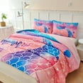 thumbnail image 5 of URBONUR 3 Pcs Mermaid Tail Girls Comforter Set Queen Size, Gradient Glitter Girls Bedding Set, Rainbow Fish Tail Bed Comforter Set for Kids Girls, 5 of 7