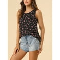 thumbnail image 6 of INSPIRE CHIC Women's Summer Sleeveless Floral Print Chiffon Blouse Casual Tank Tops Black M, 6 of 7