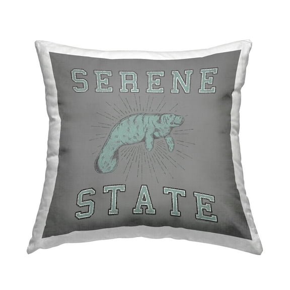 Stupell Industries Serene State Manatee Decorative Printed Throw Pillow Design by Spirit Animals/Life Is High.