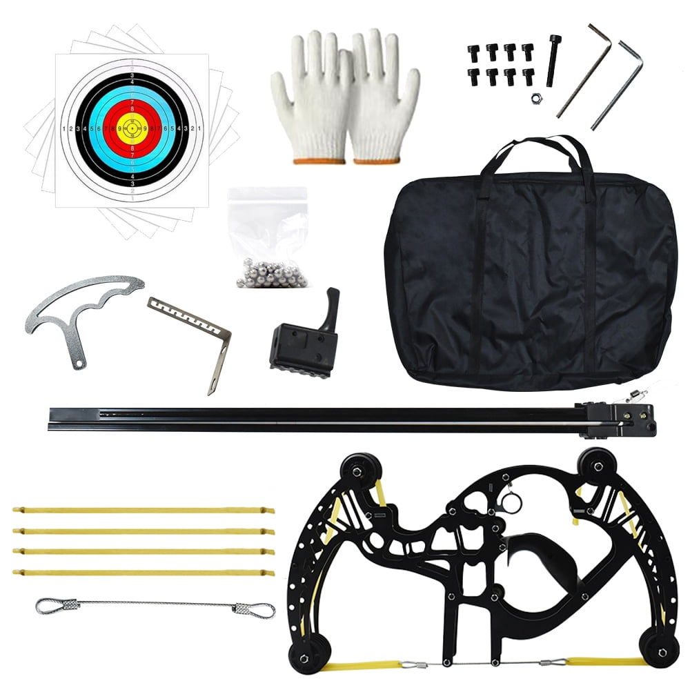 Piaoyu 28 Inch Ball Bearing Bow, Compound Bow Set That Shoots Steel Balls, Right Handed Hunting Bows for Adults,black
