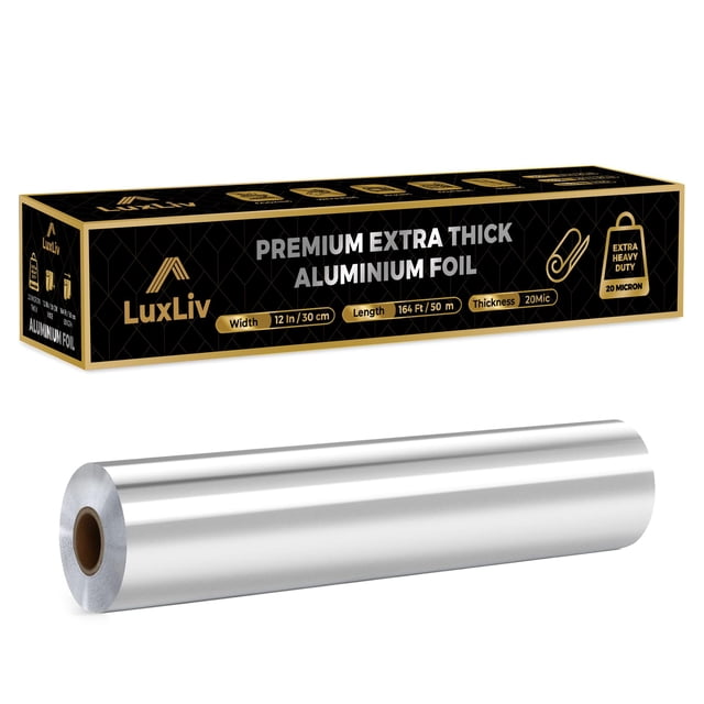 Rollo de papel de aluminio LuxLiv Premium extra grueso de 30 cm x 50 m