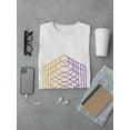 thumbnail image 3 of Cool hexagon pattern  Men White T-Shirt, Male Large, 3 of 4