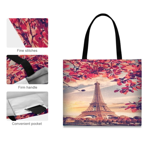 Canvas Tote Bag for Women Girls Design Print Autumn Arches Of Paris Totes