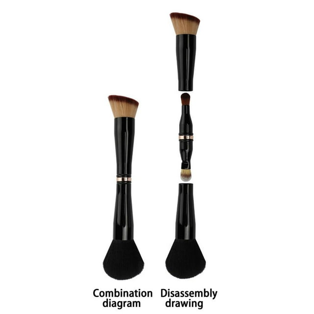 CAIROYAR Kit de brochas de maquillaje de doble punta 4 en 1, brocha cosmética facial para base 7