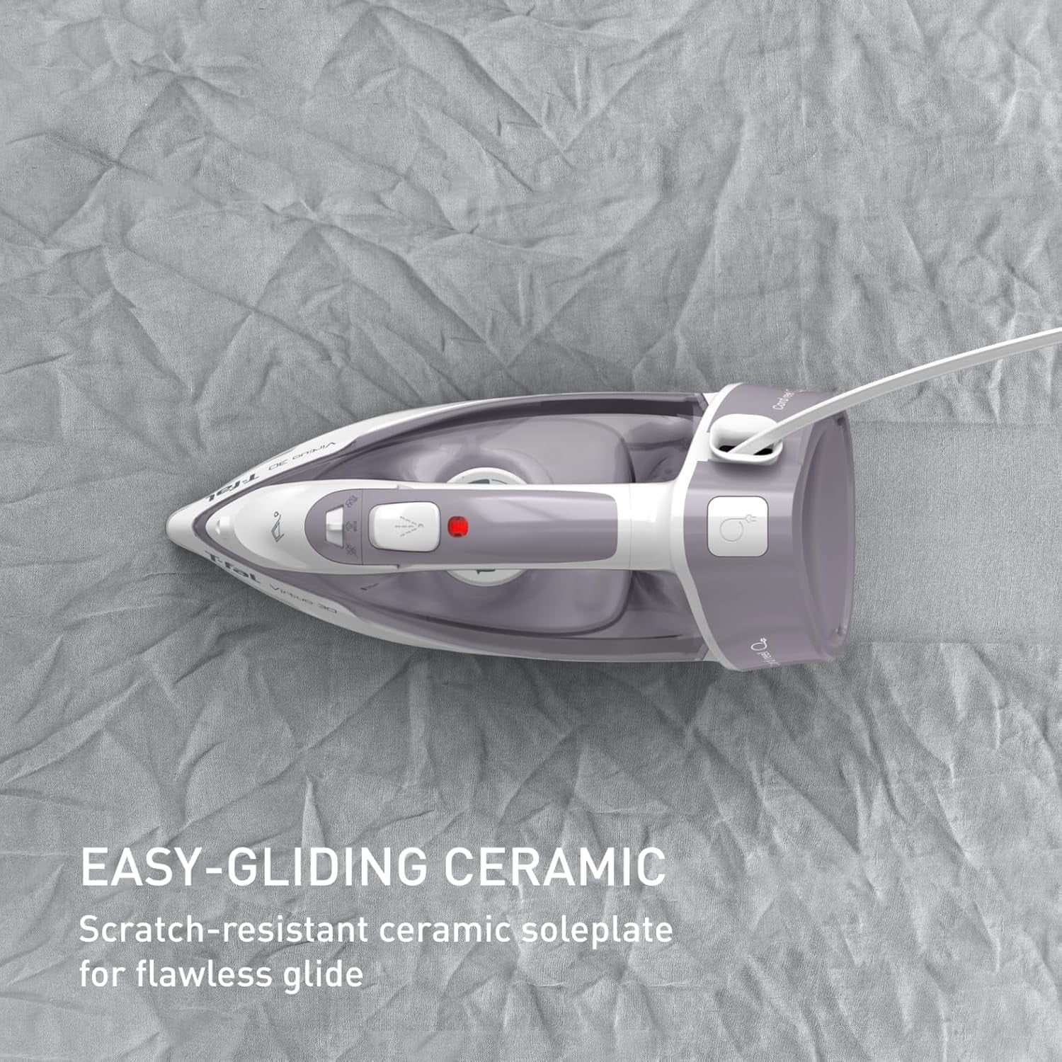 T-fal Virtuo 30 Steam Iron, 1500W Retractable Cord Steam Iron with Ceramic Soleplate and Auto Off, Model FV2C80U0