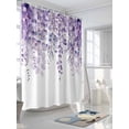 thumbnail image 3 of Fsddascl Purple Eucalyptus Leaves Shower Curtain Set - 54" x 78" Washable Bathtub Curtain with 12 Hooks, Spring Floral Summer Botanical Waterproof Fabric Stall Shower Curtains for Bathroom/Bathtub, 3 of 6