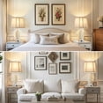 thumbnail image 4 of NATYSWAN 23.5" Lamps for Night Stands Set of 2 with USB A+C and Nightlight - Rustic Farmhouse Table Lamp for Bedrooms, End Tables, Living Room - French Country Decor, Bulbs Included., 4 of 9