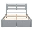 thumbnail image 5 of PAPROOS Full Bed with Storage, Heavy Duty Wood Platform Bed with Headboard and 2 Under-bed Drawers, Modern Full Size Bed Frame, No Box Spring Needed, Gray, 5 of 7