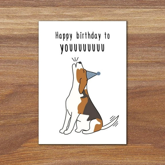 Happy Birthday Card Featuring a Celebrating Dog – Fun and Whimsical Design – Envelope Included, Blank Inside – Perfect for Dog Lovers and Pet Enthusiasts