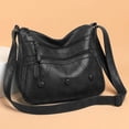 thumbnail image 2 of High Quality Women Shoulder Bag Soft PU Leather Adjustable Shoulder Strap Travel Purse Medium Handbag Simple Casual Lightweight Black, 2 of 8