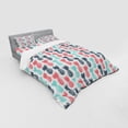 thumbnail image 3 of Pineapple Duvet Cover Set, Island Pineapple Tropic Fruit Pattern Stamped Minimal Backdrop Pop Art, Bedding Set with Shams and Fitted Sheet, 3 Sizes, by Ambesonne, 3 of 3