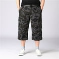 thumbnail image 4 of Jinda Men's Capri Cargo Pants Work Utility Pants Bottom Closed Back Flap Pocket Casual Long Shorts Camo Medium, 4 of 4