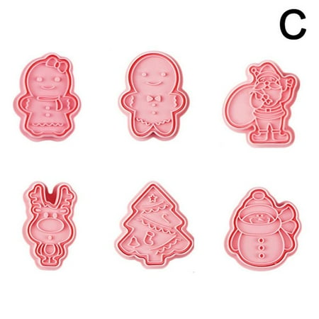 

6×Christmas Cookie Cutters Biscuit Mold DIY Cake Baking Tool Dessert Supply H OT K8U8