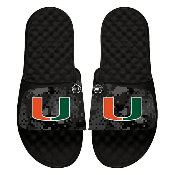 Unisex ISlide  Black Miami Hurricanes Digi Camo Slide Sandals