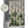 thumbnail image 4 of FAKULI Shower Curtain, Summer Tropical Leaves Stall Shower Curtains for Bathroom/Bathtub, Green Palm Trees Botanical Waterproof Fabric Shower Curtain Set with 12 Hooks, Standard 72" x 72", 4 of 7