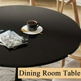 thumbnail image 5 of Round Dining Table, 27.6" Tulip Kitchen Round Dining Table for 1-2 People with Metal Pedestal Base and MDF Tables Top, Mid-Century Tables for Home, Dining Room, Cafe, Black, 5 of 14