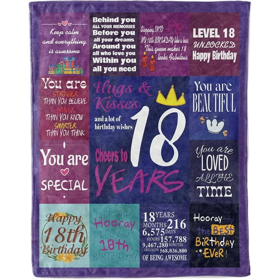18th Birthday Gifts for Girls, Warm Blanket Gifts for Gifts for Daughter Sister Granddaughter on Their 18th Birthday, 60 * 50IN