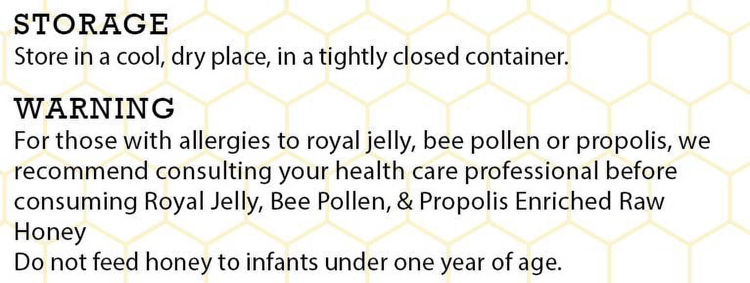 Stakich Raw Honey, Royal Jelly, Bee Pollen & Propolis Enriched, 5.0 Lb