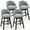 Grey/Brown, variant on Costway Swivel Tufted Bar Height Pub Chairs with Rubber Wood Legs, Grey/Brown (Set of 4)