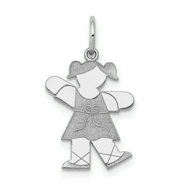 14k White Gold Kid Charm