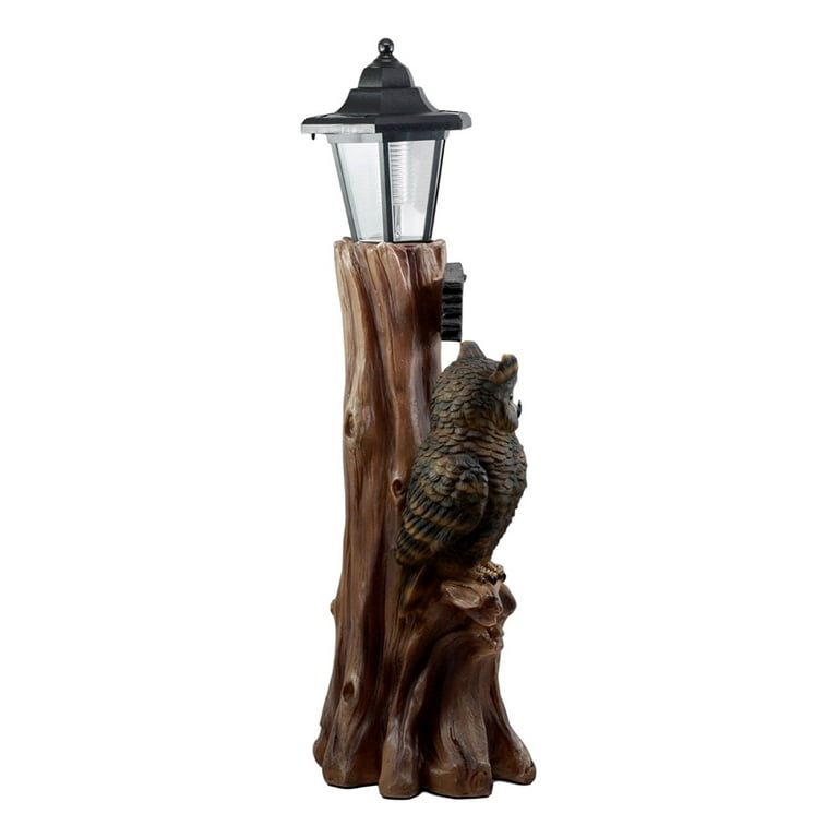 Ebros Haunted Forest Outpost Guardian Owl Welcome Sign Statue With Solar  Powered Lantern LED Light Patio Decor Figurine 20