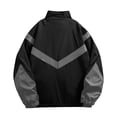 thumbnail image 3 of Guluxicc Athletic Jackets for Men Waterproof Plus Size Loose Full Zipper Color Block Long Sleeve Running Performance Jackets for Outdoor Workout Wear Fall Winter Casual Jackets, 3 of 6
