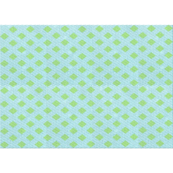 Ahgly Company Machine Washable Indoor Rectangle Transitional Medium Turquoise Green Area Rugs, 4' x 6'