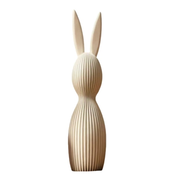 Statue Imprimée de Lapin de Pâques pour l'Extérieur, Détail Peint à la Main, Décoration de Jardin Résistante aux Intempéries pour Présentation Intérieure et Paniers de Pâques Miniatures
