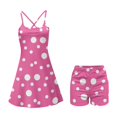 thumbnail image 2 of KEIAHUAN Pink Polka Dot Tennis Dress for Womens Quick Dry 2 Piece Golf Dresses with Shorts Casual Spaghetti Strap Athletic Dress with Pocket Summer Golf Outfits Set S, 2 of 7