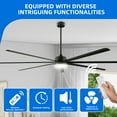 thumbnail image 6 of Dextrus 96 Inch Black Ceiling Fan with Lights and Remote Control, Large Ceiling Fan with 6-Speed,7 Aluminum Blades, 6 of 10