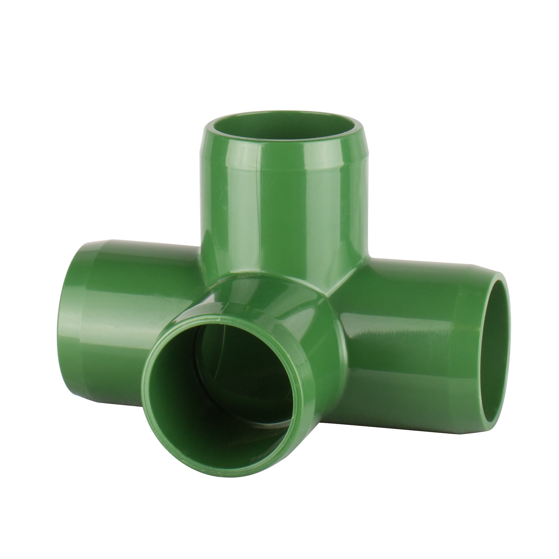 4 way L/T 1" Green Furniture Grade PVC Fitting