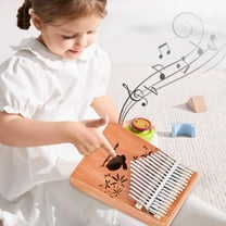 17 Key Kalimba Thumb Piano Solid Wood Finger Piano Portable Instrument with Tuning Hammer and Case for Beginners Adults Kids Music Lovers Educational Musical Instrument Gift Idea