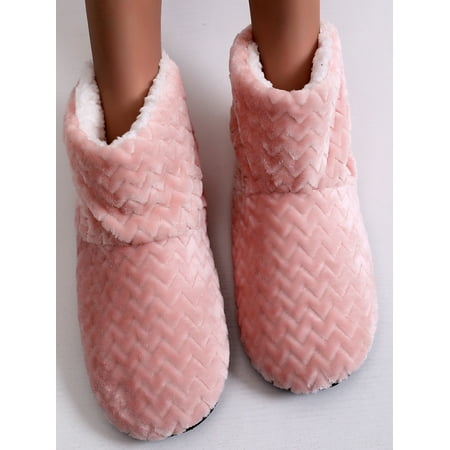 

Daeful Womens Fuzzy Soft Warm Fleece Lined Ankle Booties Slippers House Shoes Size 7-10