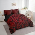 thumbnail image 3 of Manfei Red Damask Flower Bedding Comforter Set 7-Piece, Tribal Hippie Mandala King Bedding Sets, Teen Adult Female Man Reversible Bed Sheets, Super Cozy Room Decor, 3 of 7