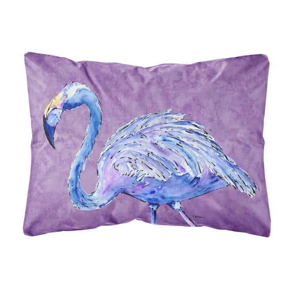 Carolines Treasures 8874PW1216 Flamingo on Purple Canvas Fabric Decorative Pillow 12H x16W multicolor