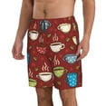 thumbnail image 2 of Bixox Men's Coffee Cups printing Casual Classic Fit Short Summer Beach Shorts, 2 of 6