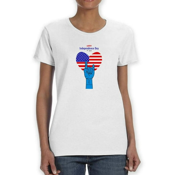 Happy 4Th Of July. Shaped T-Shirt Women -Image by Shutterstock, Female x-Large