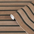 thumbnail image 2 of (4 pack) UMIGGEE Wood Slat Wallpaper Peel and Stick Wallpaper Faux Brown Shiplap Contact Paper Wood Panel Grain Wall Paper Self Adhesive Removable Vintage Decorative for Wall Covering 17.7 Inch x 118 Inch, 2 of 9