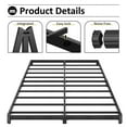 thumbnail image 6 of Bedofmine Full Size Bed Frame 4 Inch Low Metal Platform, No Box Spring, Rounded Legs, Black, 6 of 9