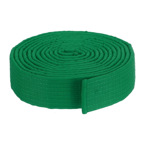 Uxcell Taekwondo Colored Ranking Belt 1.6"x11.2Ft 3.4m, Cotton Martial Arts Judo Karate Belt, Green