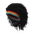 thumbnail image 3 of Gorro de con peluca para hombre, gorro de invierno para cosplay, conciertos, fiestas de disfraces. negro, 3 of 10
