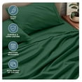 thumbnail image 5 of Split King Sheet Set - 1800 Ultra-Soft Microfiber Bed Sheets - Double Brushed - Deep Pockets - Easy Fit - 5 Piece Set - Bed Sheets & Pillowcases (Split King, Forest Green), 5 of 9