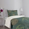 thumbnail image 5 of Ambesonne Folk Art Quilted Bedspread Set 2 Pcs, Eastern Ethnic Forms Motif, Twin Size, Ivory Teal and Tan, 5 of 6