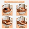 thumbnail image 5 of 71.65" Boneless Cloud Loveseat, Comfortable Deep Seat Sofa Bed, Reversible Cushion with Pillows, Modern Small Corduroy Couch for Living Room Bedroom, No Assembly Required (Orange), 5 of 7