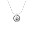 thumbnail image 2 of Delight Jewelry Silvertone Capital Letter - A - Pebble Disc - Silvertone Grandmother Ring Charm Necklace, 18", 2 of 4